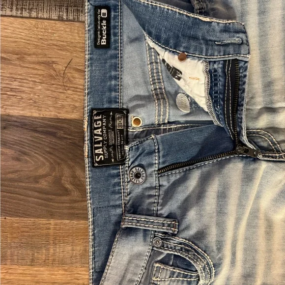 Salvage Light Blue Relaxed Jeans - Picture 2 of 3